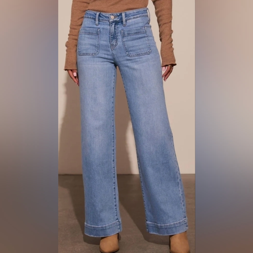 Flying Monkey Light Blue Wide Leg Jeans